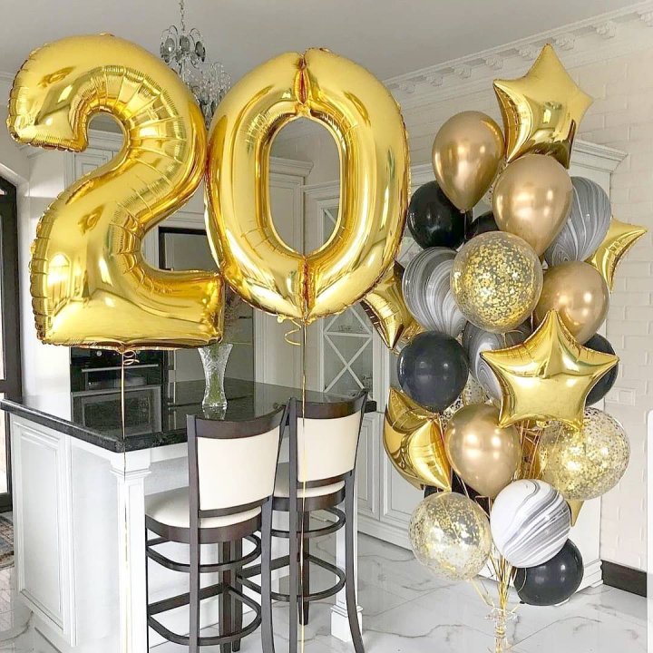 Фольгированный шар Золотая Цифра в Томске