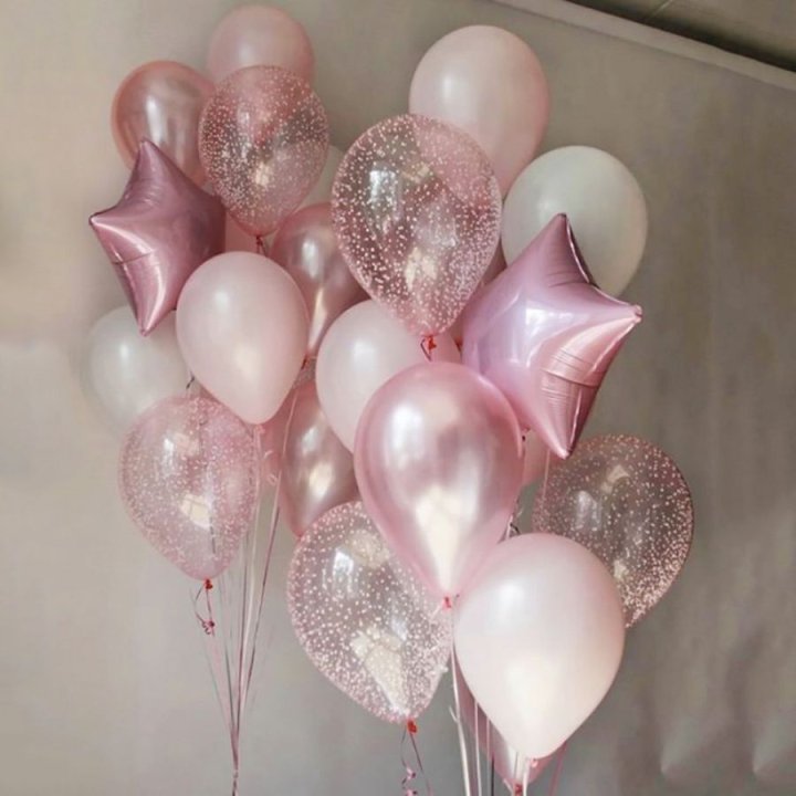 Фонтаны шаров "Розовый" в Томске