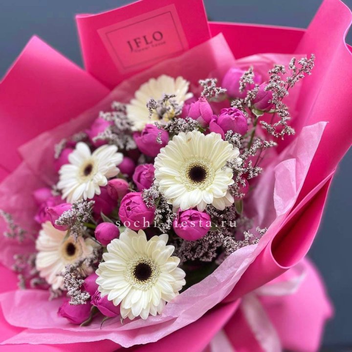 Букет гербер и мисти бабблс  в Томске