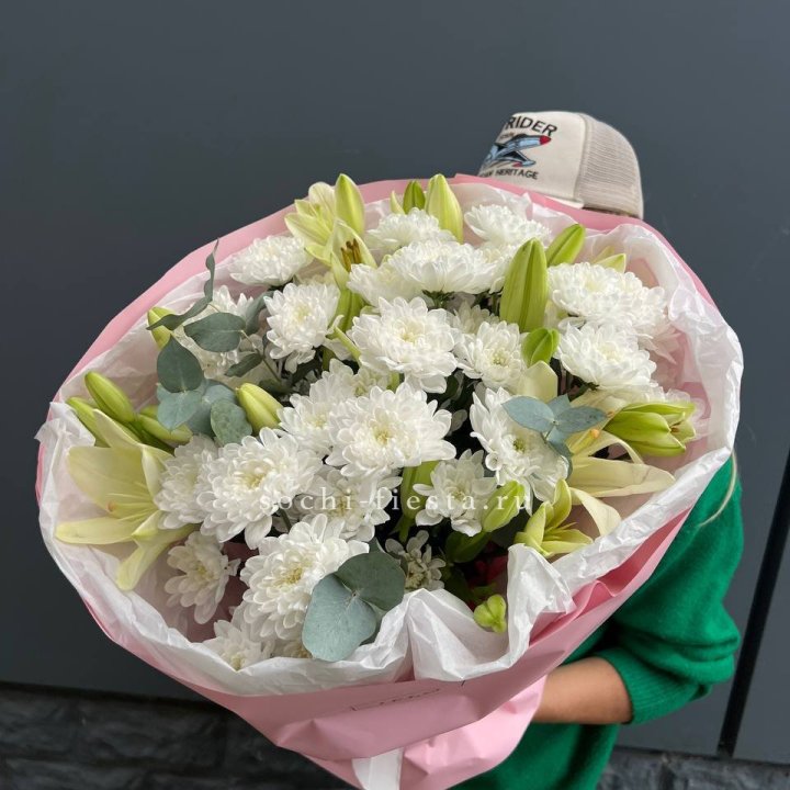  Букет  хризантемы и лилии в Томске