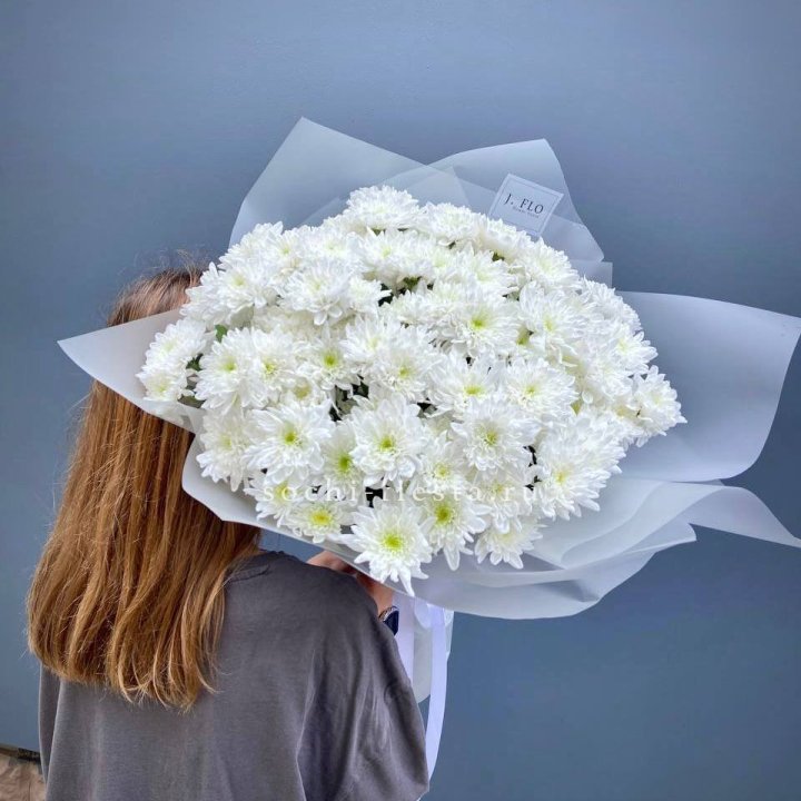 Букет хризантем "Белая снежинка" в Томске