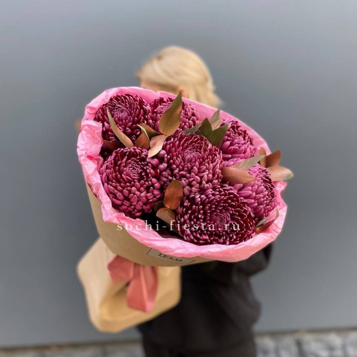 7 Хризантем Бигуди в золоте в Томске