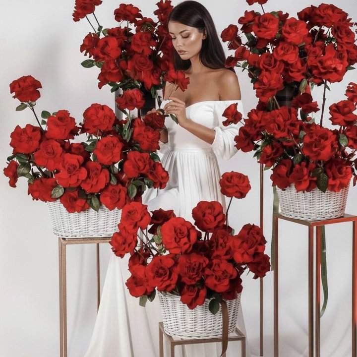 Сет из красных французских роз в Томске