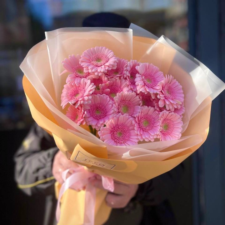 17 розовых гербер  в Томске