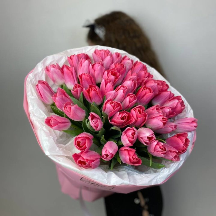 51 розовый тюльпан "Рози" в Томске