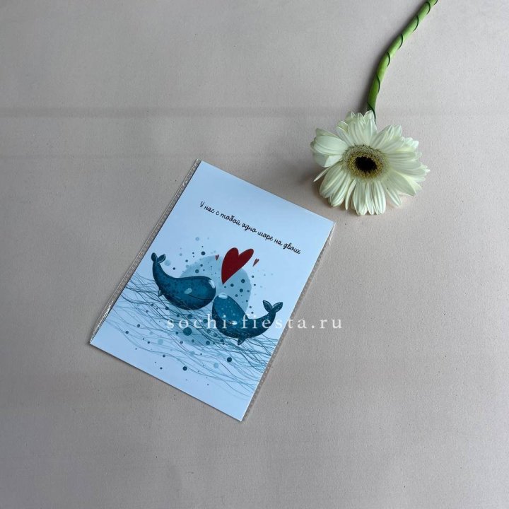 Открытка к букету "У нас с тобой одно море на двоих" в Томске