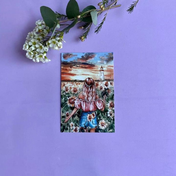 Открытка к букету "Подсолнух" в Томске