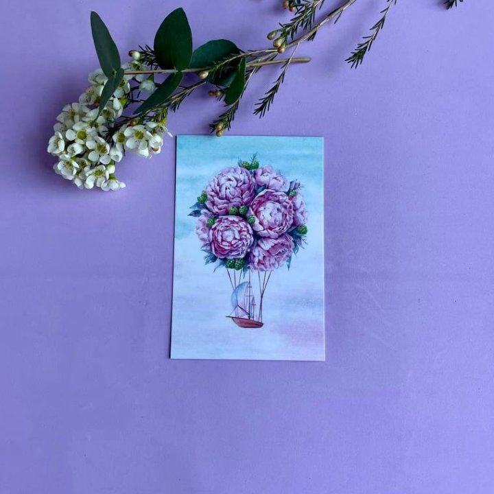 Открытка к букету "Пион" в Томске