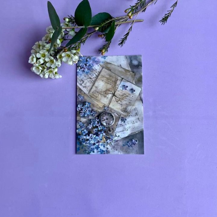 Открытка к букету "Время" в Томске