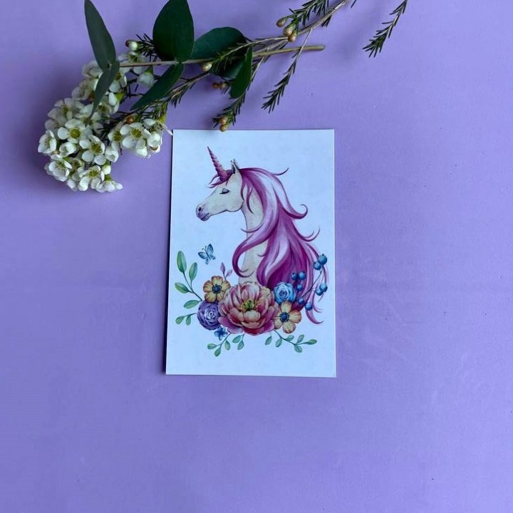 Открытка к букету "Единорог" в Томске