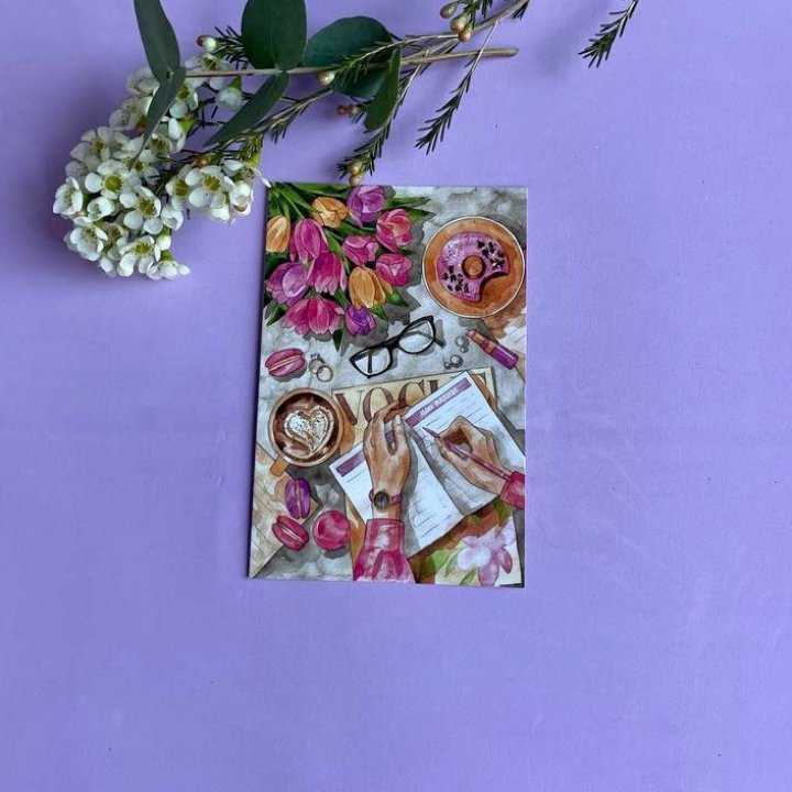 Открытка к букету "Леди на работе" в Томске