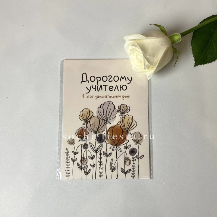 Открытка к букету "Дорогому учителю" в Томске