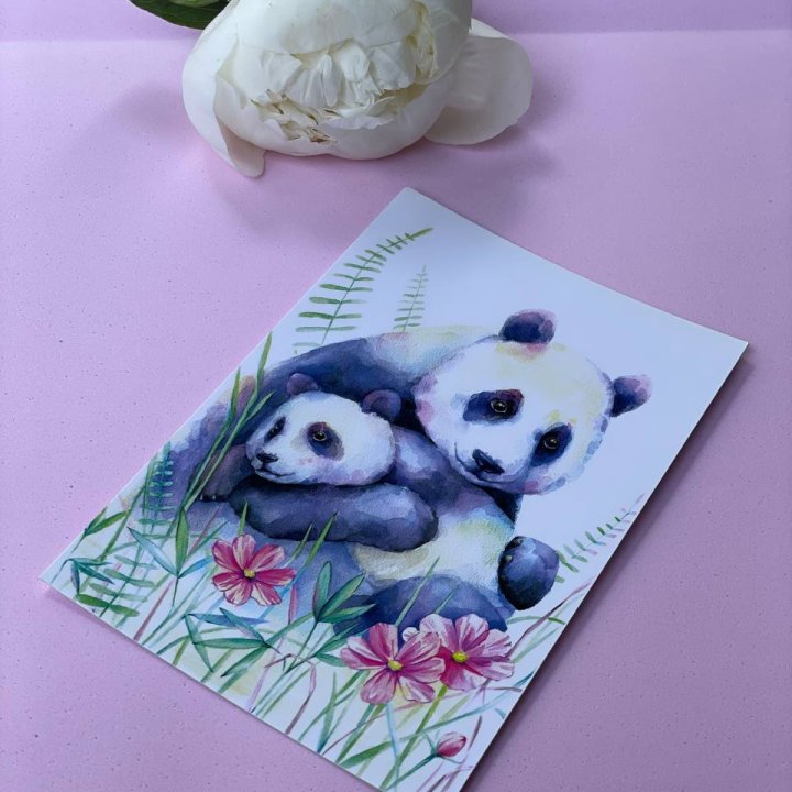 Открытка к букету "Объятие Панды" в Томске