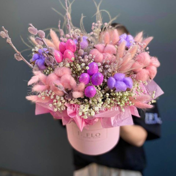 Сухоцветы в коробке  в Томске