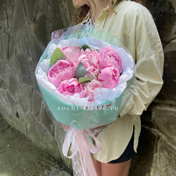 7 зефирных пионов в фоамиране в Томске