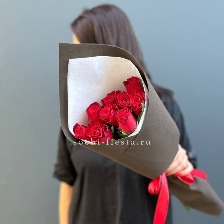 9 красных роз в фоамиране в Томске