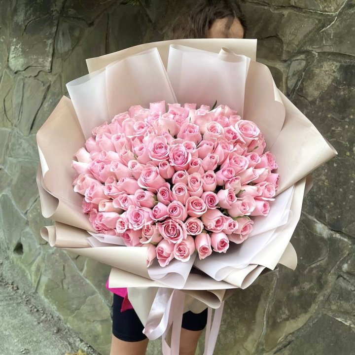 101 нежно-розовая роза Каролина  в Томске