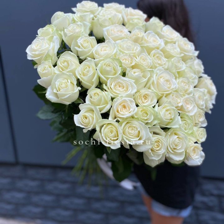51 белоснежная высокая роза в Томске