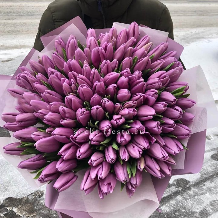 101 сиреневый тюльпан в Томске