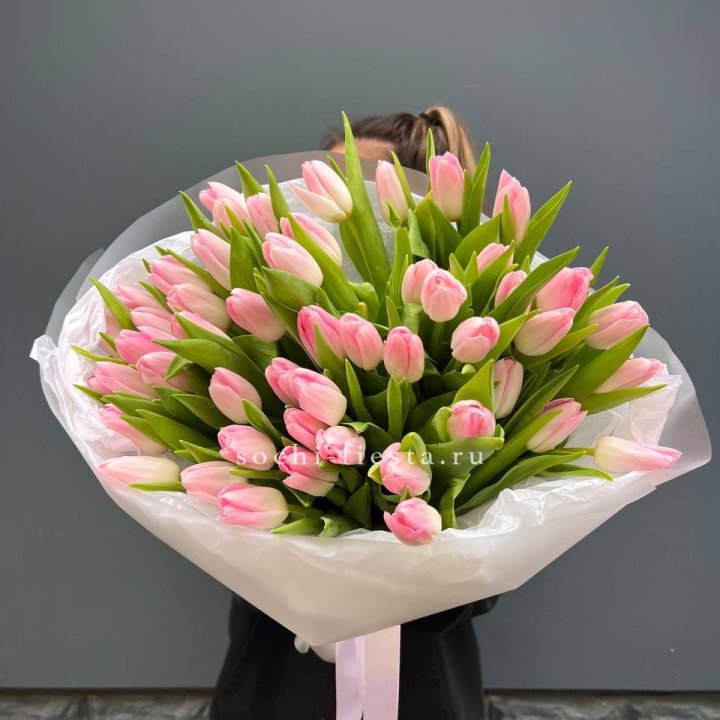 Букет тюльпанов нежно-розовых в Томске