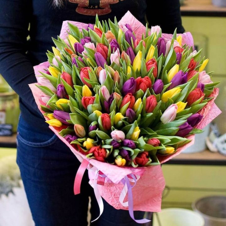 101 тюльпан "Джуси" в Томске